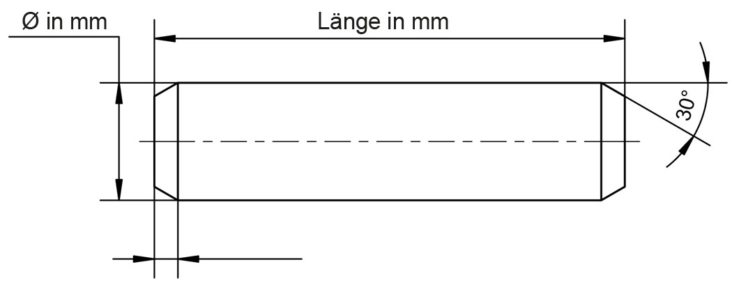Bolzen DIN 1433 Form A Bolzen DIN 1433 Form A