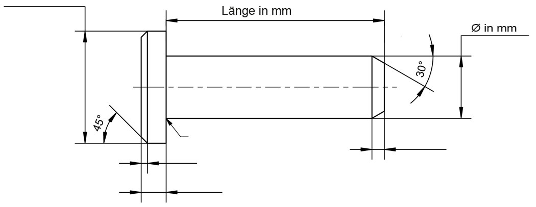 Bolzen DIN EN 22341 / ISO 2341 Form A Bolzen DIN EN 22341 / ISO 2341 Form A