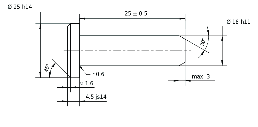 Goujons DIN EN 22341 / ISO 2341 forme A Goujons DIN EN 22341 / ISO 2341 forme A
