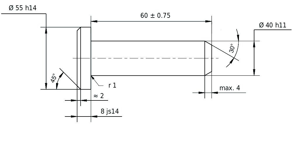 Pernos DIN EN 22341 / ISO 2341 forma A Pernos DIN EN 22341 / ISO 2341 forma A
