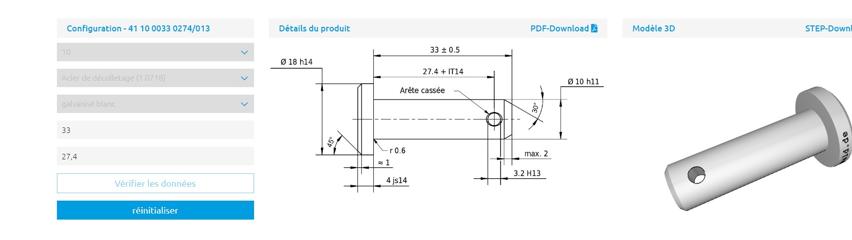 Configuration du produit