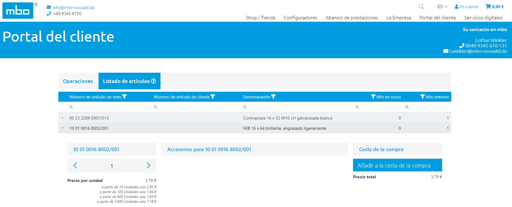 Portal personal para clientes