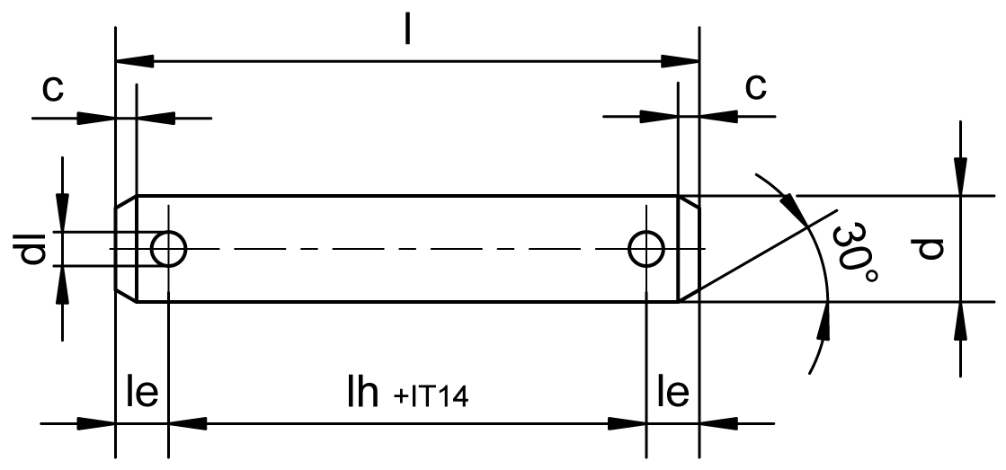 Perni DIN EN 22340 / ISO 2340 Forma B immagine quotata