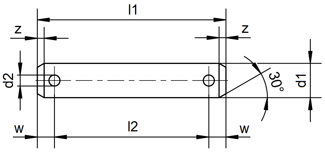 Bolzen DIN 1433 Form B Maßbild