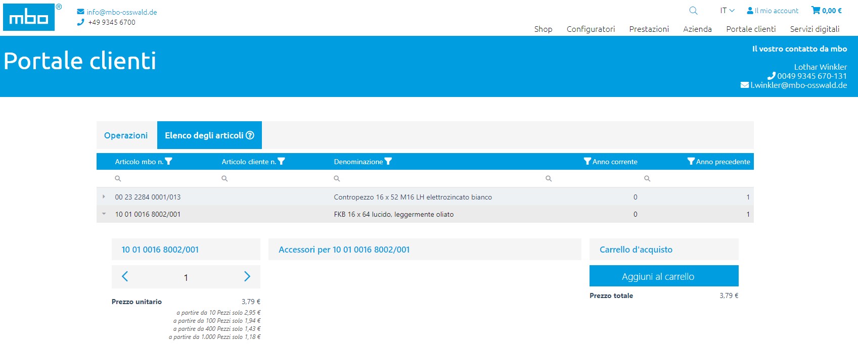 Portale clienti personalizzato