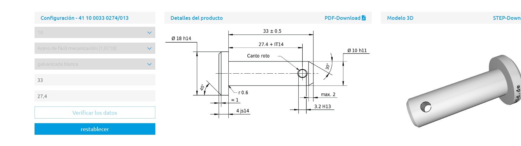 Configuración del producto