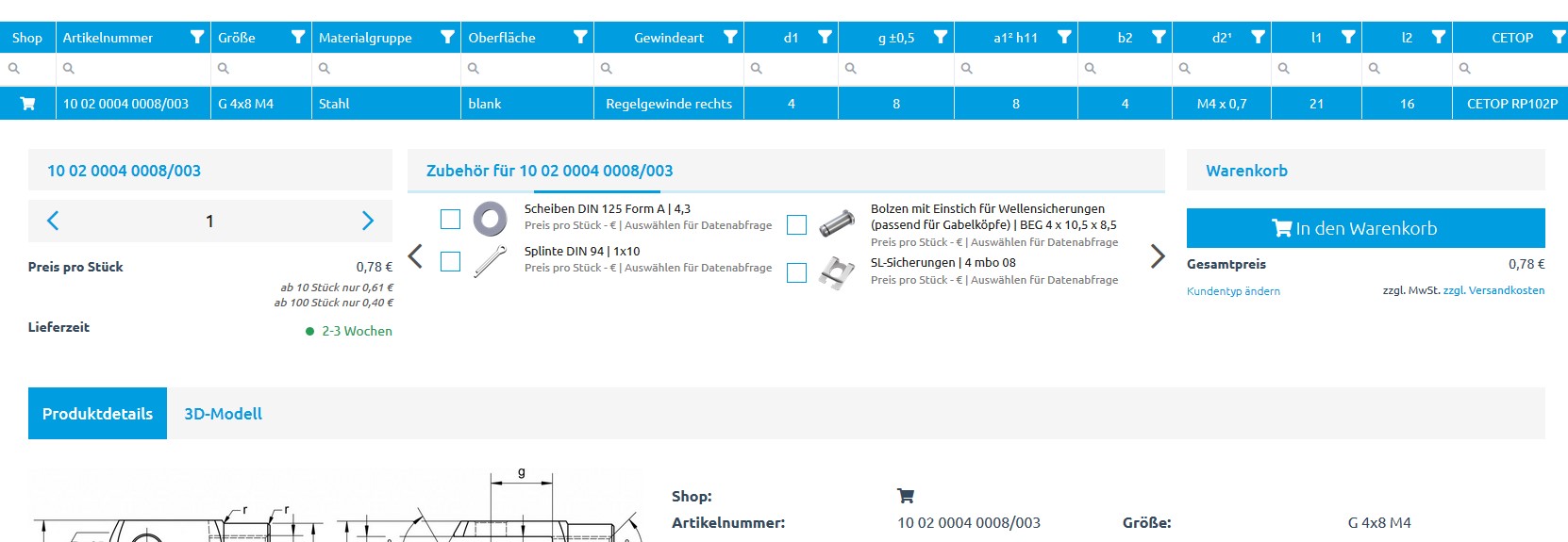 Preise und Lieferzeiten