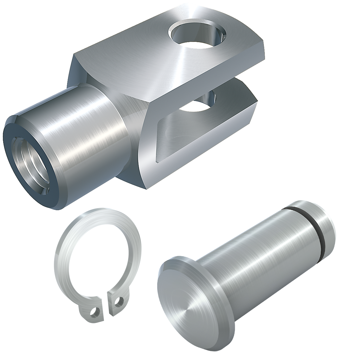 Clevis joints (similar to DIN 71751), with bolt with groove and ...