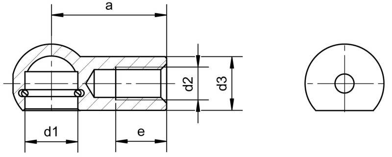 Sedi sferico DIN 71805 Forma A - Immagine quotata