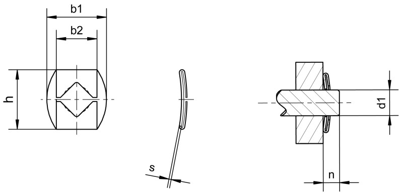Clips tipo duo - Plano de dimensiones Clips tipo duo - Plano de dimensiones