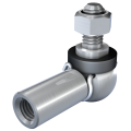 mbo Osswald manufactures angle joint with sealing cap, ball joints, angle joints with sealing cap, similar to DIN 71802 form CS. These are offered made of undercut steel or stainless steel 1.4305 and material quality A4, stainless steel 1.4404.