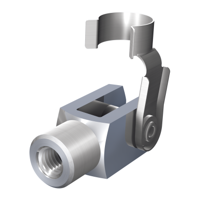 Clevis joints (similar to DIN 71751), with folding spring bolt