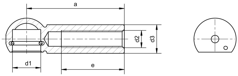 Sedi sferico simile a DIN 71805 Forma B versione lunga - Immagine quotata