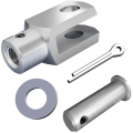mbo Osswald is manufacturer of clevis joint with additional thread, clevis joints with additional thread in version as A-joint, A-joints, for anti-rotation mounting, similar to DIN 71751, loose, consisting of clevis with additional thread, clevises with additional thread, similar to DIN 71752, DIN ISO 8140, CETOP RP102P and bolts with pin hole, washers DIN 125 and cotter pins DIN 94. We produce these products from steel 1.0718 and stainless steel 1.4305 and material quality A4 1.4404.
