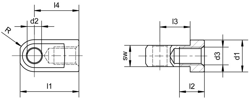 Oeilletons d'articulation - Plans de dimensions