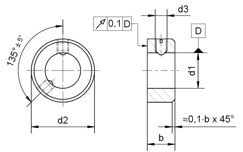 Bagues d'arrêt DIN 705 forme A - Plans de dimensions