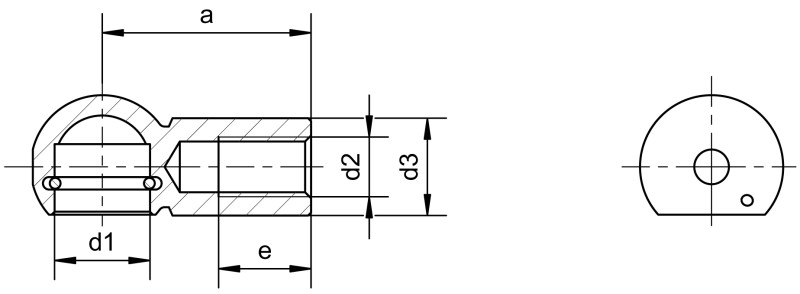 Ball sockets DIN 71805 form B - Dimensional drawing