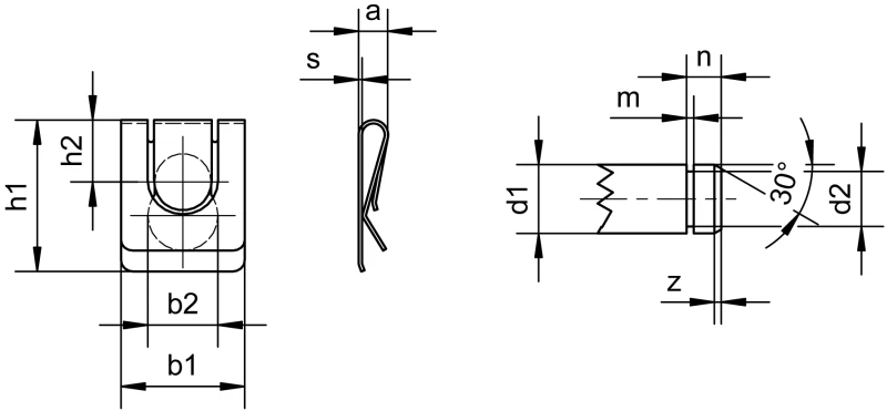 Clips à baïonnette - Plans de dimensions