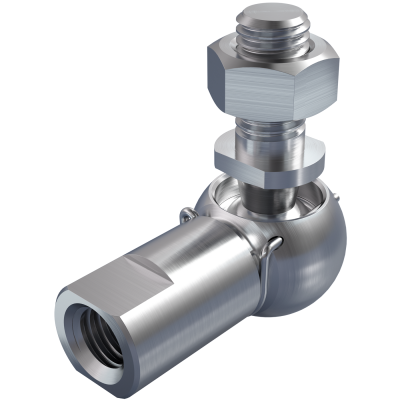 Angle joints similar to DIN 71802 form CS with threaded stud and spanner surface at the socket