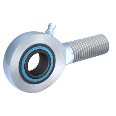 Cabezas articuladas de rótula DIN ISO 12240-4 (DIN 648) serie de medida E versión acero/acero con empaquetadura rosca exterior