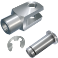 mbo Osswald is manufacturer of clevis joint, clevis joints mbo standard ABS, loose, consisting of clevis, clevises, according to DIN 71752, DIN ISO 8140, CETOP RP102P and bolts with groove and locking washer according to DIN 6799. We manufacture these parts from steel 1.0718 and stainless steel 1.4305 and material quality A4 1.4404.