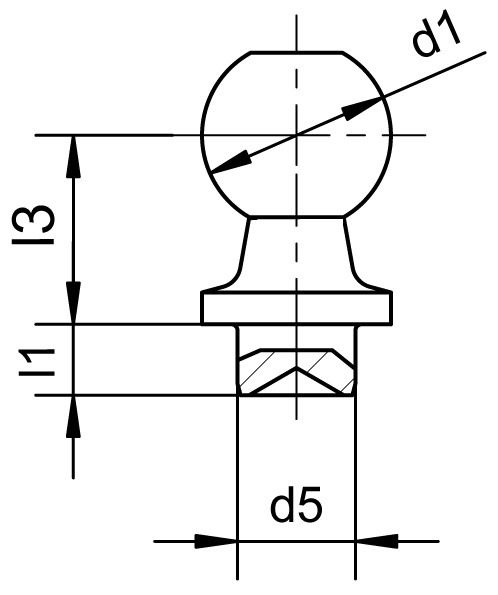 Rivet studs DIN 71803 form B - Dimensional drawing