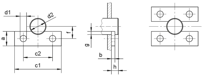 Demi-plaques de garde DIN 15058 - Plans de dimensions