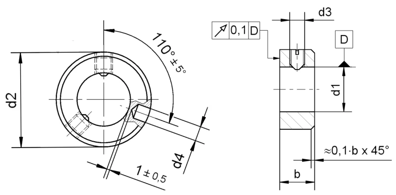 Bagues d'arrêt DIN 705 forme C - Plans de dimensions