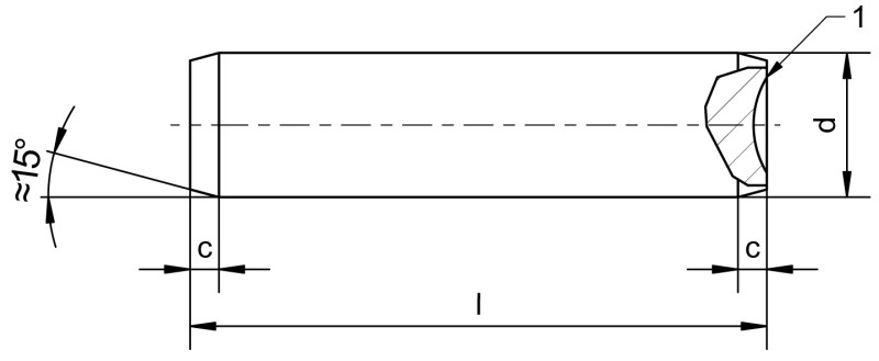 Spine cilindriche DIN EN ISO 8734 - Immagine quotata