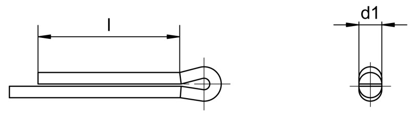 Cotter pins DIN 94 - Dimensional drawing