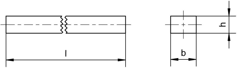 Aceros para chavetas DIN 6880 - Plano de dimensiones