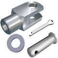 mbo Osswald is manufacturer of clevis joint, clevis joints in version as A-joint, A-joints, DIN 71751, loose, consisting of clevis, clevises, according to DIN 71752, DIN ISO 8140, CETOP RP102P and bolts with pin hole, washers DIN 125 and cotter pins DIN 94. We produce these products from steel 1.0718 and stainless steel 1.4305 and material quality A4 1.4404.